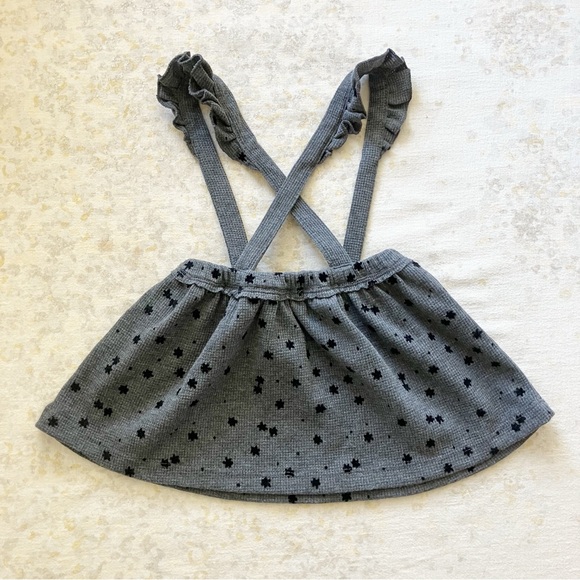 Zara Girls 12-18 Mos Jumper Dress Dark Gray Floral Print Pockets Winter Grey - Picture 4 of 5